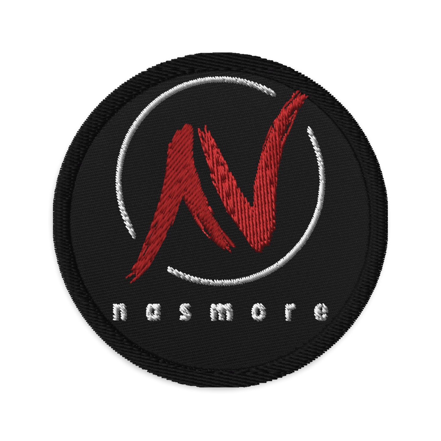 "nasmore official" embroidered patch (Black)