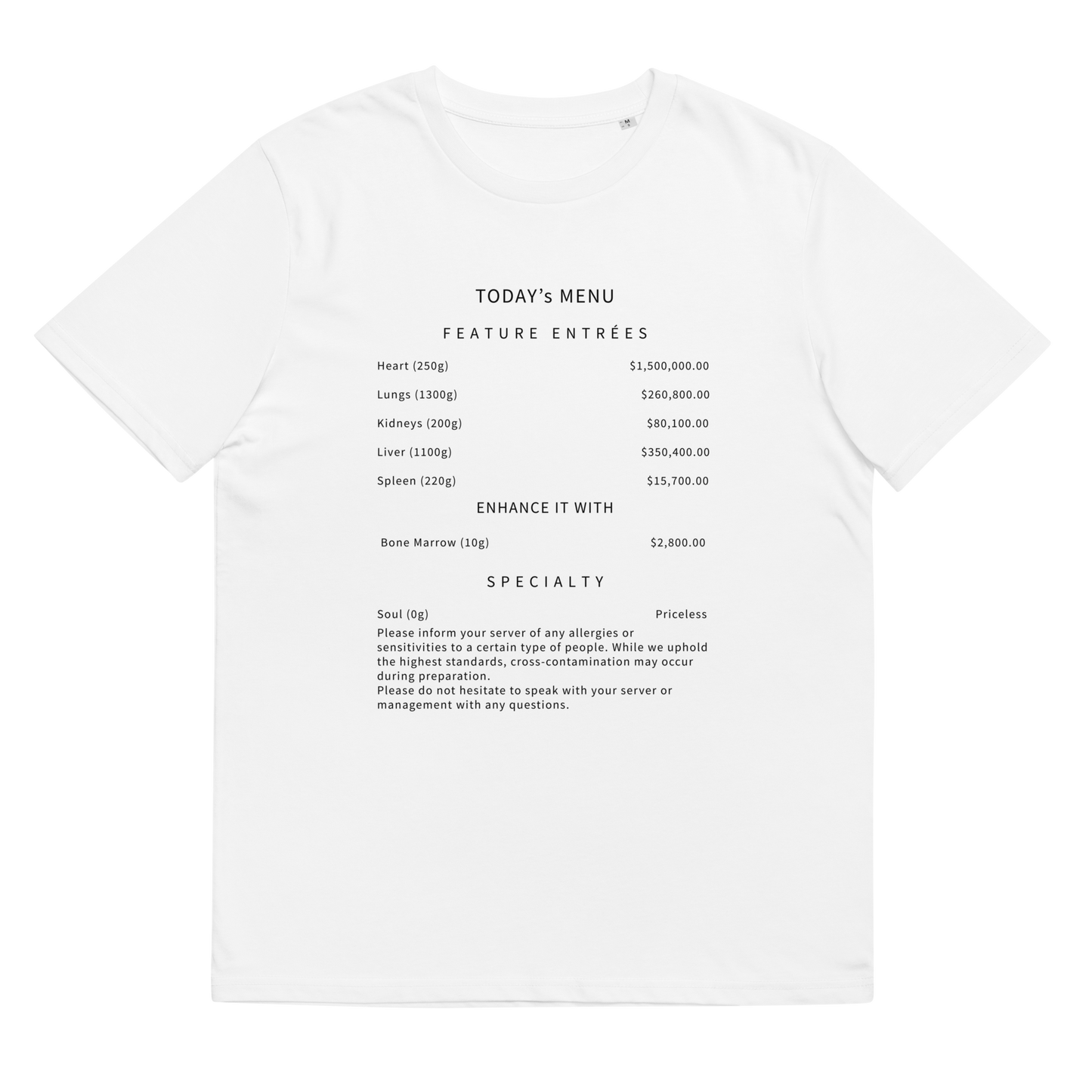 "Cannibal Restaraunt" Unisex organic cotton t-shirt