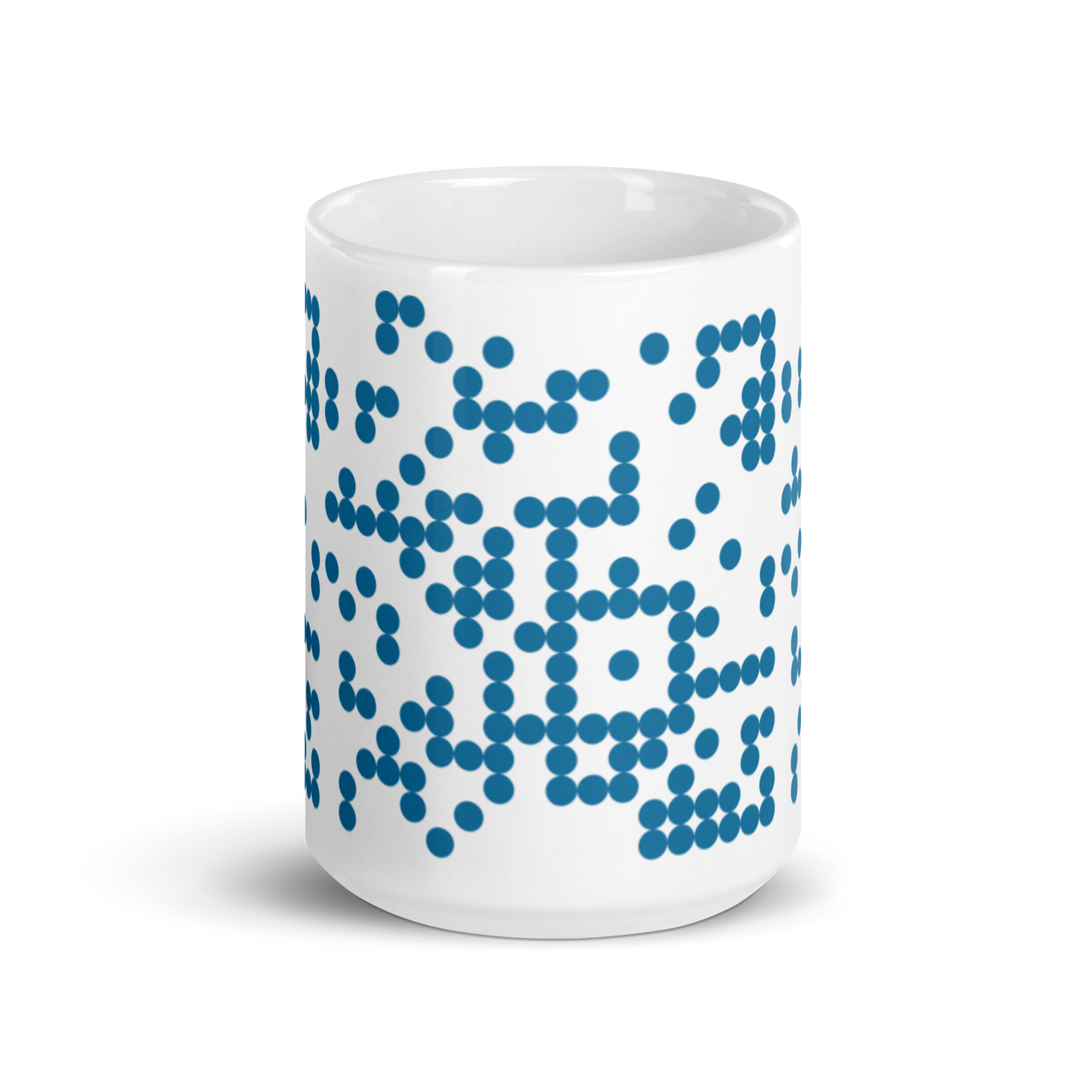 "QR" White glossy mug